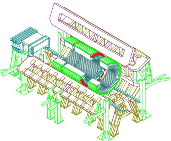 Figura 2.8: Il barrel e l’extended barrel di TileCal sono posizionati all’interno del sistema toroidale esterno che funge anche da supporto.