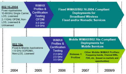 Figura 1.15: Timetable per la certicazione e commercializzazione dei prodotti WiMax