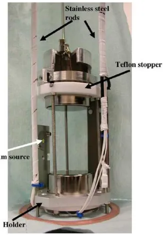 Figura 3.2: Fotografia della struttura del ‘’bicchiere’’ di acciaio per il contenimento dello Xe liquido