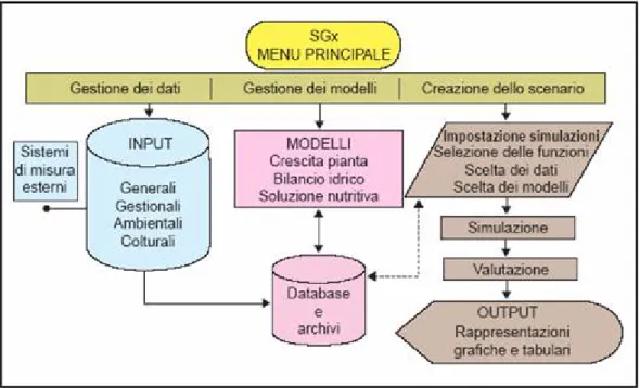 Fig. 3.1. Struttura del sistema SGx (Bacci et al., 2005b). 