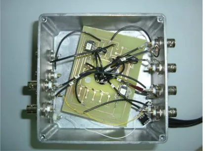 Figura 2.5: I due stadi di guadagno realizzati su circuito stampato alloggiati all'interno