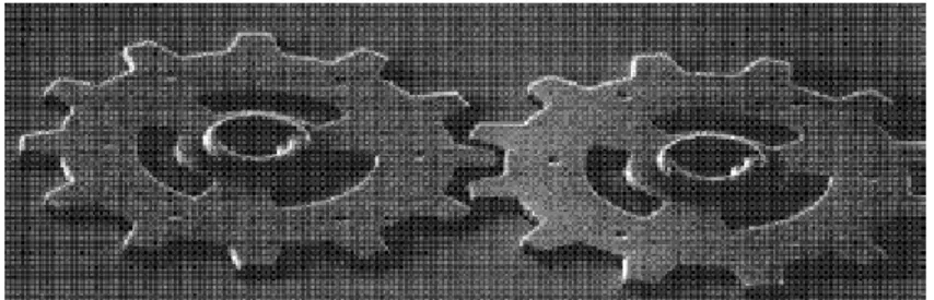 fig. 1.11  Ingranaggi realizzati con la tecnica di Surface Micromachining 