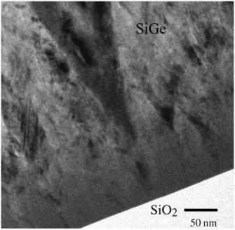 FIGURA 2.1:  Immagine TEM di uno strato di silicio-germanio microcristallino di  spessore 0.84 µm