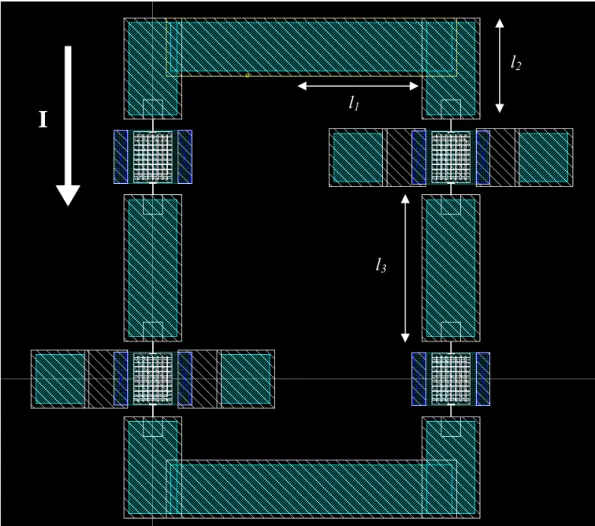 FIGURA 2.2: Ponte di Wheatstone contenente 4 microspecchi torsionali. 