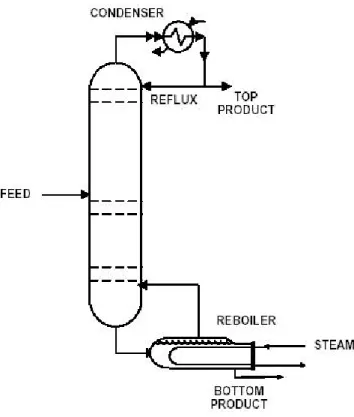 Figura 1.3: Schema di una colonna di distillazione.