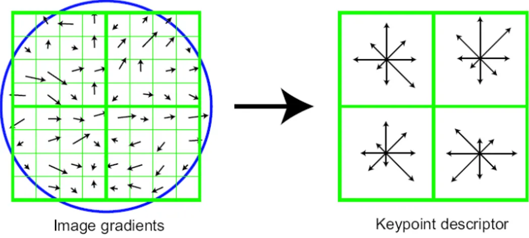 Fig. 3.3 Creazione dei descrittori dei punti chiave 