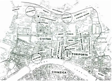 Figura 2.18 Il territorio della città altomedioevale.                                                   