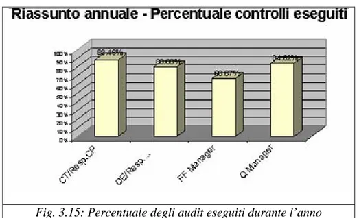 Fig. 3.15: Percentuale degli audit eseguiti durante l’anno 