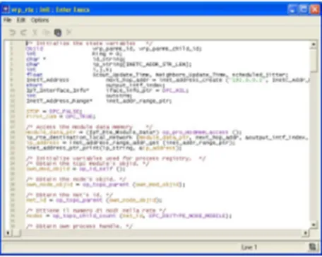 Figura 6.5: OPNET Modeler: editor di codice 
