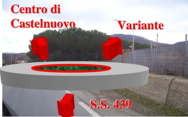 Foto 3.8 : Rotatoria d’ inizio variante di Castelnuovo Val di Cecina 