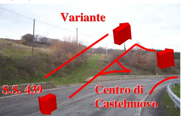 Foto 3.9 : Intersezione di fine variante di Castelnuovo Val di Cecina 