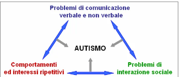 Figura 2.2 Schematizzazione dei sintomi dell’autismo 