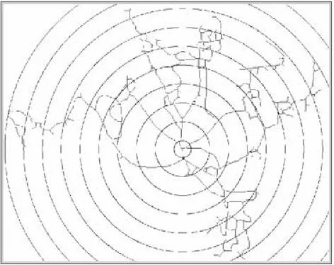 Figura 4.10 Sistema di riferimento di Sholl 