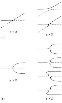 Figura 1.5: Diagrammi di al
une bifor
azioni perturbate (a) bifor
azione