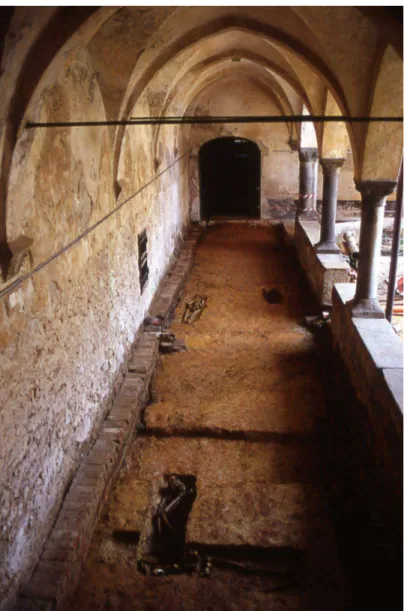 Figura 10: Particolare dell’area S-O del chiostro quadrato della chiesa di San Giovanni