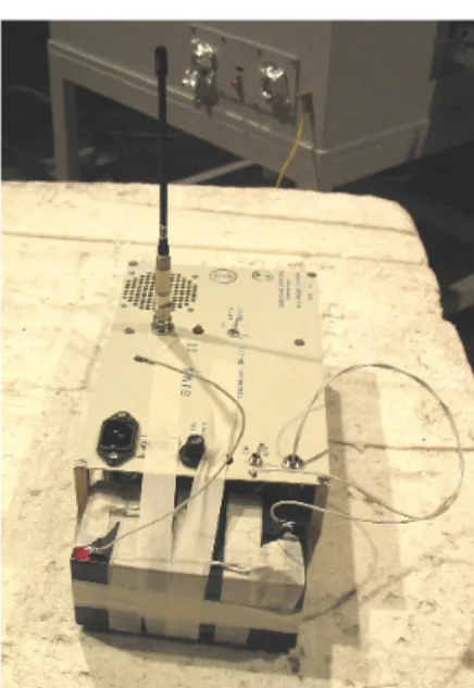 Figura 3.6: Antenna usata in trasmissione a 450 MHz con generatore ed alimentazione 