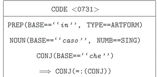 Tabella 3.4: Una Multi Word Expression (MWE).