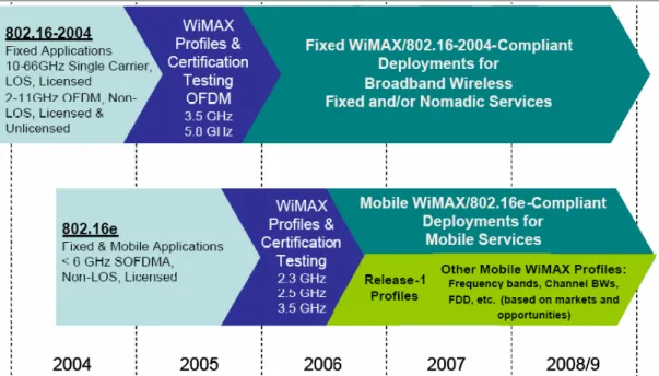 Figura 12: Roadmap per la tecnologia WiMAX 