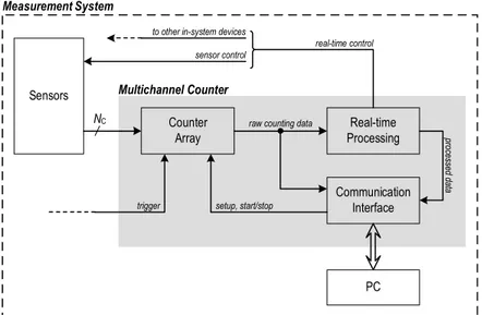 Fig. 1.2 Architettura di un sistema di misura basato su contatore multicanale 
