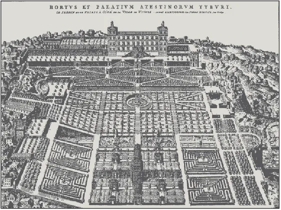 Fig. 5 – Rappresentazione storica di villa d'Este a Tivoli 