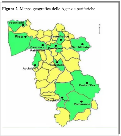 Figura 2  Mappa geografica delle Agenzie periferiche