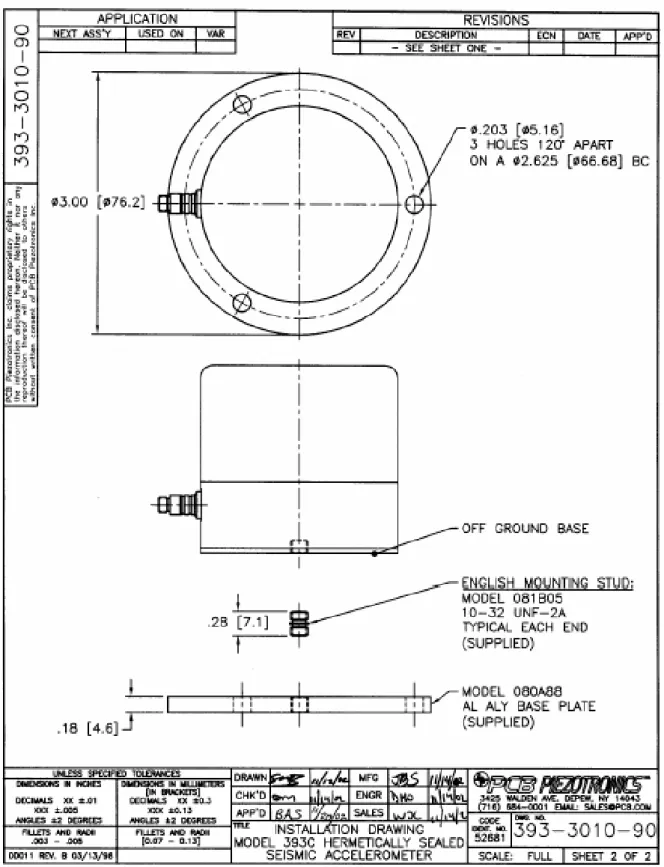 Tabella 3.3    : Schema di montaggio di un accelerometro PCB 393C