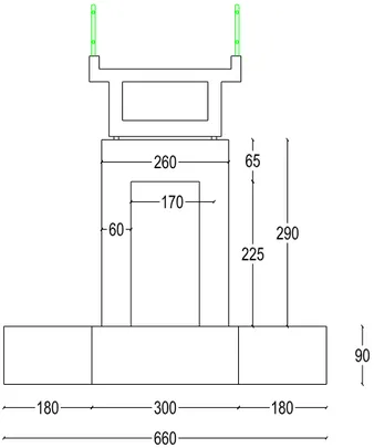 Figura 5.10    : Pila [cm]. Calcolo del peso della pavimentazione per metro lineare 