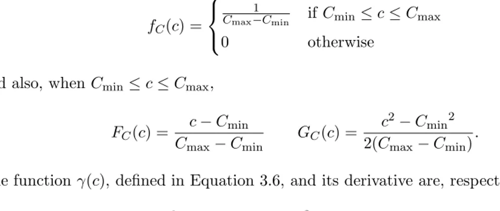 Figure 3.5: The optimal number of cycles in case of uniform density and polynomial power function.
