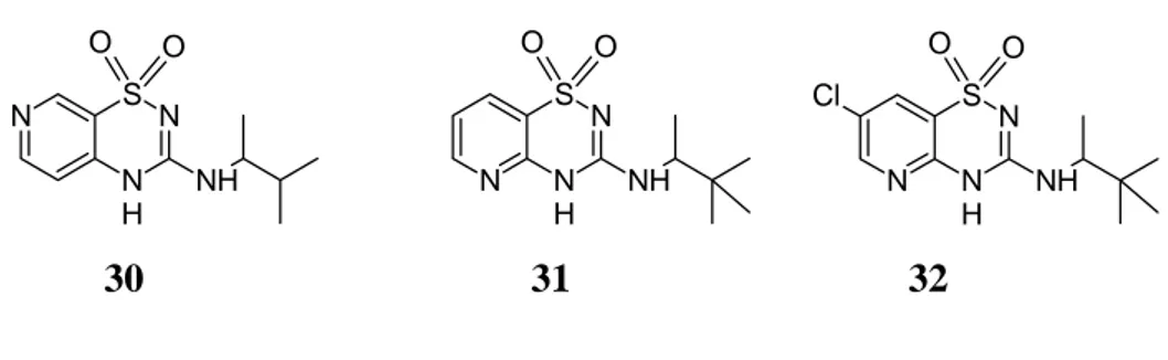 Figura 2.5: modello farmacoforico per i KCOs tiadiazinici. 