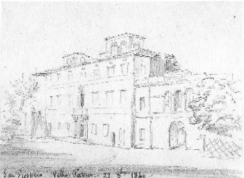 Figura 15. Villa Parra a S.Prospero, disegno di M.lle de la Morinière 22 agosto 1840. 