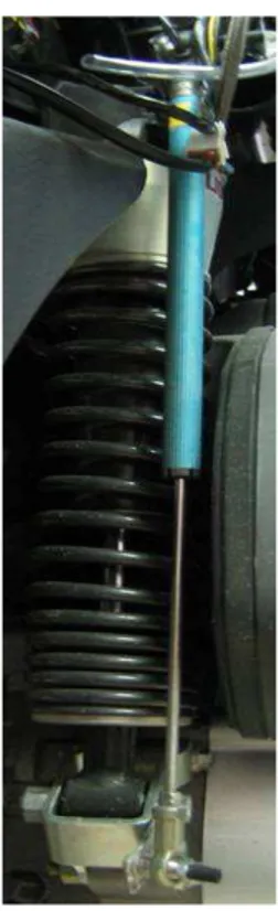 Figura 2.2 Montaggio del sensore SLS150 sulla sospensione posteriore dello scooter. 