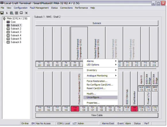 Figure 2.8 – Local Craft Terminal (LCT), the Marconi software provided with the PMA32 