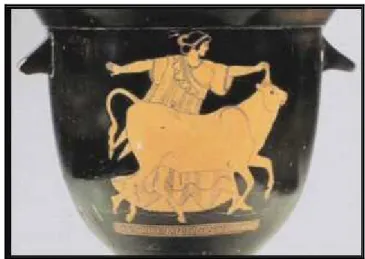 Figura 3:  Vaso greco a figure rosse, 490 a.C., Museo Nazionale Tarquinese, Tarquinia