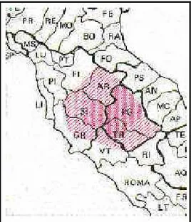 Figura 6: Area geografica della Val di Chiana. 