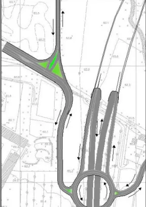 Figura 60 Intersezione nel progetto mediano 