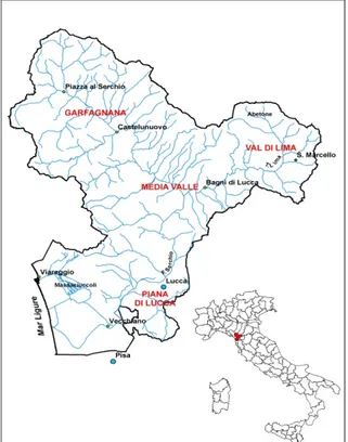 Fig. 2.1 – Bacino idrografico del Fiume Serchio (tratta dal sito web: 