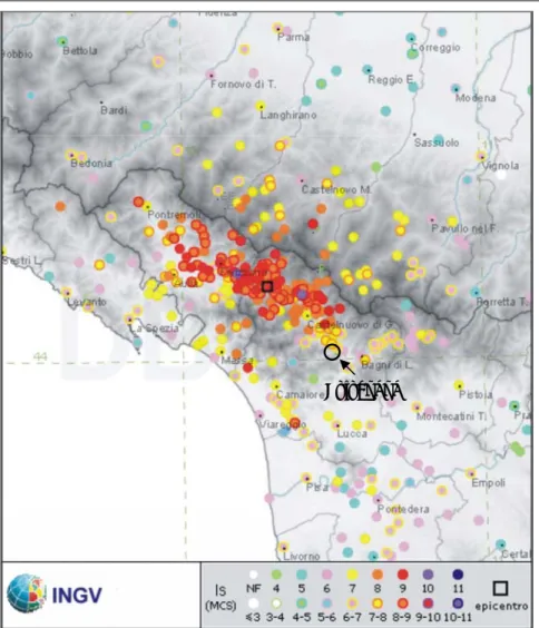 Figura 3.9: Terremoto del 07.09.1920, area epicentrale (INGV). 