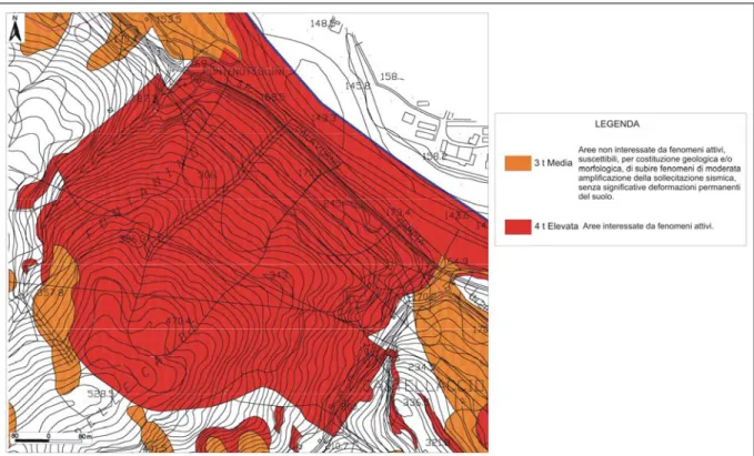 Figura 3.10: Carta della pericolosità sismica (tratta dal Piano Regolatore Generale – Provincia di Lucca,  2002)