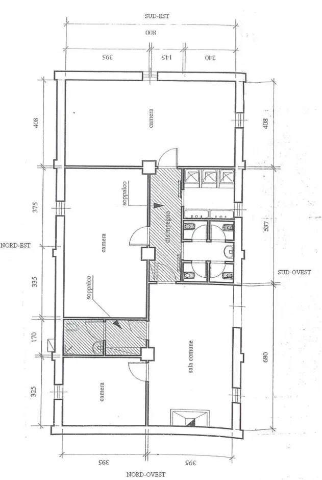 Figura 8 : Casale D, piano terra. 
