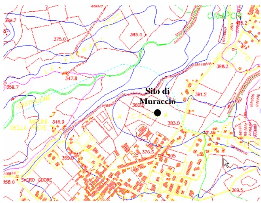 Fig. 10 – Localizzazione del sito del Muraccio 