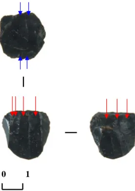 Fig. 46 - Viste superiore, anteriore e             Fig. 47 – Particolare: il   profilo piramidale                  posteriore del supporto                                                                (rovesciato)         