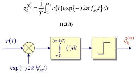 Fig. 1.7 Schema del demodulatore ottimo da applicare ad ogni sottoflusso di dati 