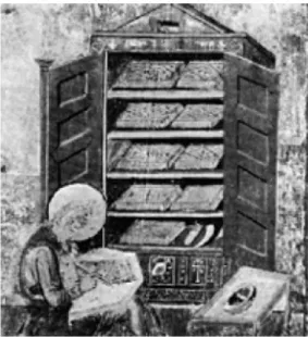Figura 1: Illustrazione di una libreria usata in un monastero