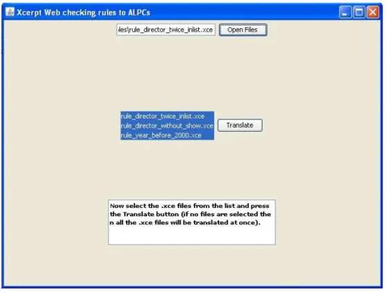 Figure 6.1: The CIFFWEB System: JAVA translator GUI