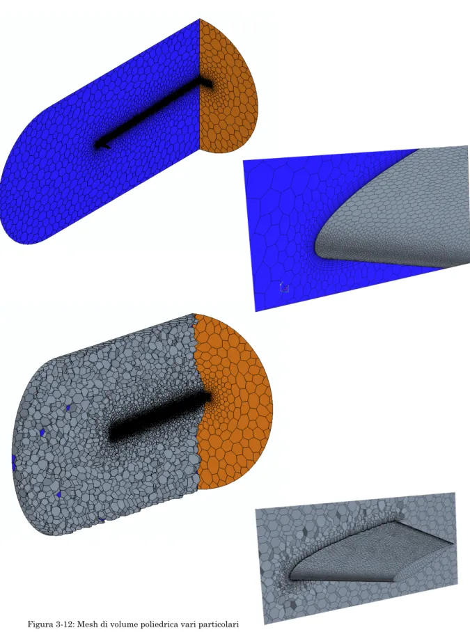 Figura 3-12: Mesh di volume poliedrica vari particolari 