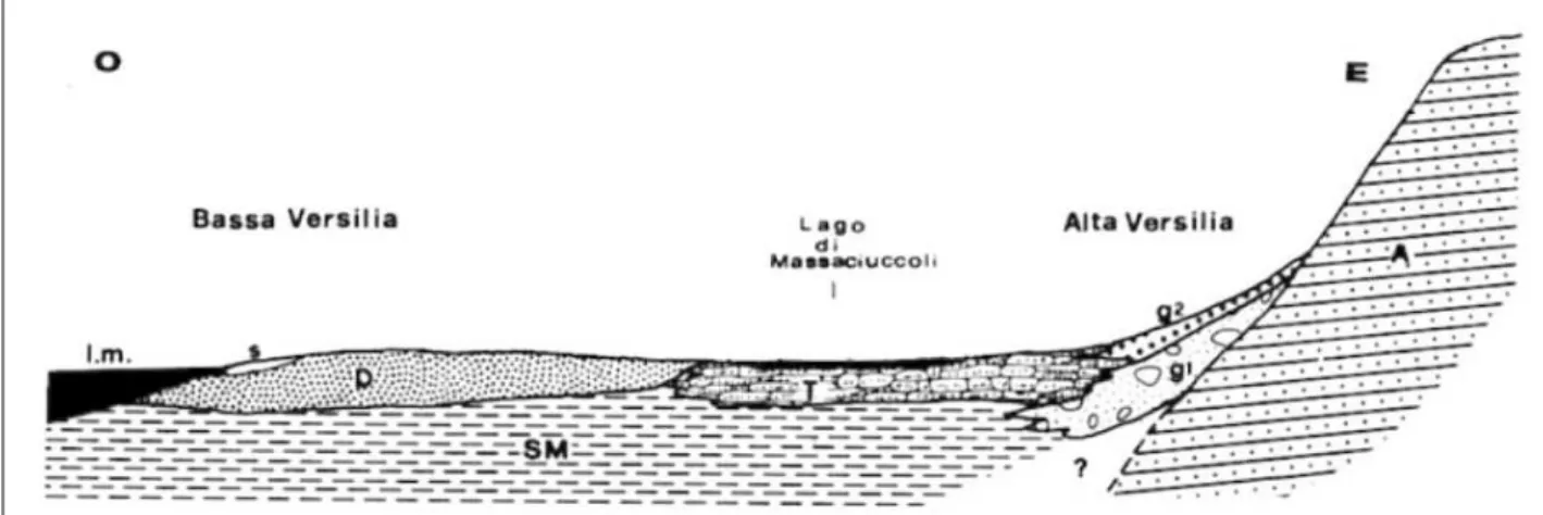 Figura 3.4 Carta Idrologica del bacino del  lago  di  Massaciuccoli  (Autorità  di  bacino  del Fiume Serchio, 2007).