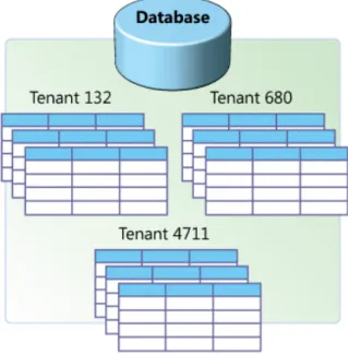 Figura 3.5: Database condiviso e tabelle separate