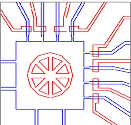 Figure 2. 3 A CAD design of the chamber where the circular red marker is used to  make the hole for the inlet of the cells