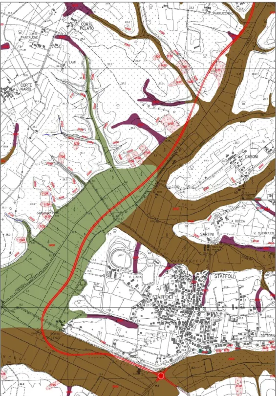 Figura 5.5      Descrizione geomorfologica del territorio oggetto della variante  