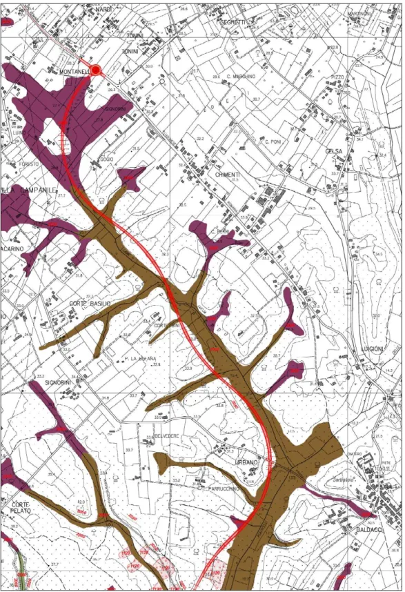 Figura 5.6      Descrizione geomorfologica del territorio oggetto della variante  